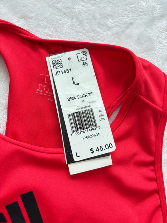 ADIDAS Primelist Pure Ruby Racerback 3-Stripes Bra Tank--NWT--L - Picture 6 of 16